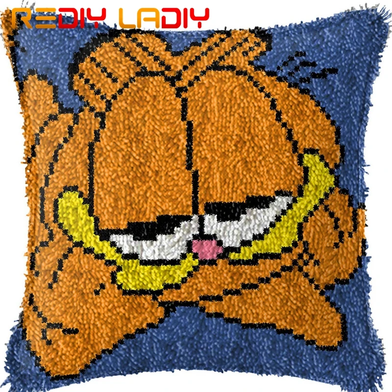 

Latch Hook Kits Make Your Own Cushion Cartoon Kitten Printed Canvas Crochet Pillow Case Latch Hook Cushion Cover Hobby & Crafts