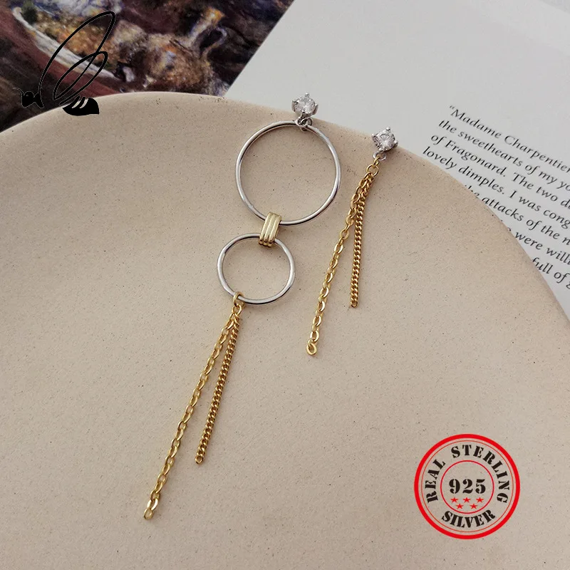 

Asymmetry Circle Eardrop 925 Sterling Silver Dangle Earring Summer Brincos Para As Mulheres Earings Fashion Jewelry 2019 Tak