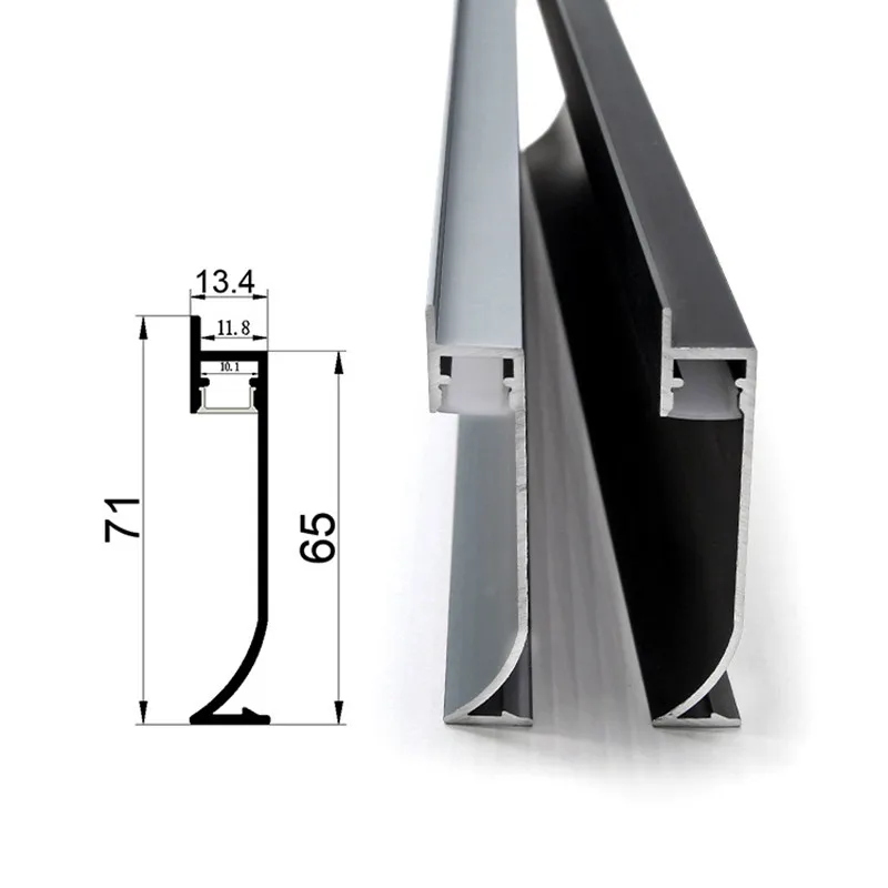 1-1.5m Incasso Battiscopa Linea Alluminio Led Profilo Nero Bar Light Con  Copertura In Silicone Casa Scala Parete Decor Battiscopa