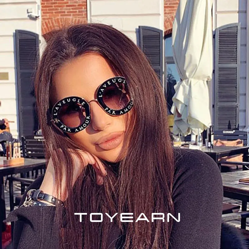 TOYEARN 2019 модные брендовые дизайнерские женские круглые солнцезащитные очки