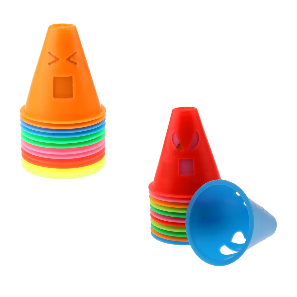 24Pcs Skateboard Inline Roller Skating Agility Training Sport Cones Slalom 24Pcs Skateboard Inline Roller Skating Agility Training Sport Cones Slalom
