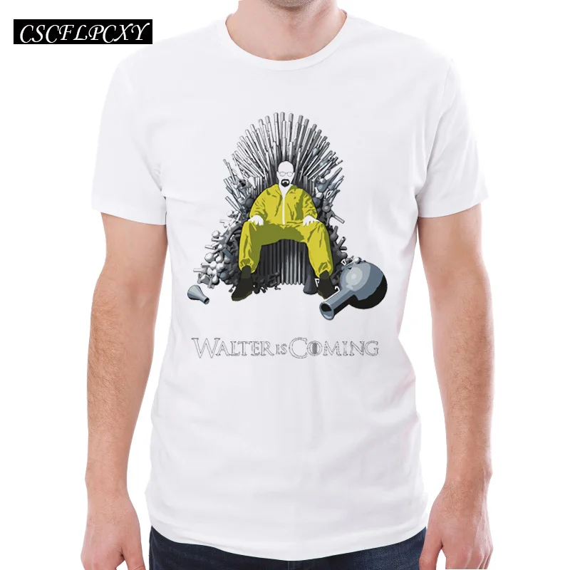 Breaking-Bad-Game-Of-Thrones-Men-T-shirt-Walter-is-Coming-Printed-Funny-Throne-of-Time (3)