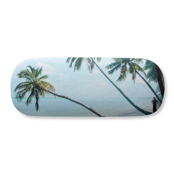 

Ocean Beach Green Tree Picture Glasses Case Eyeglasses Clam Shell Holder Storage Box