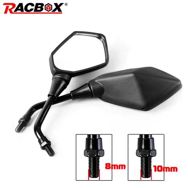 US $10.27 2Pcs Universual Motorcycle Mirror Scooter EBike Rearview Mirrors Electrombile Back Side Convex Mir