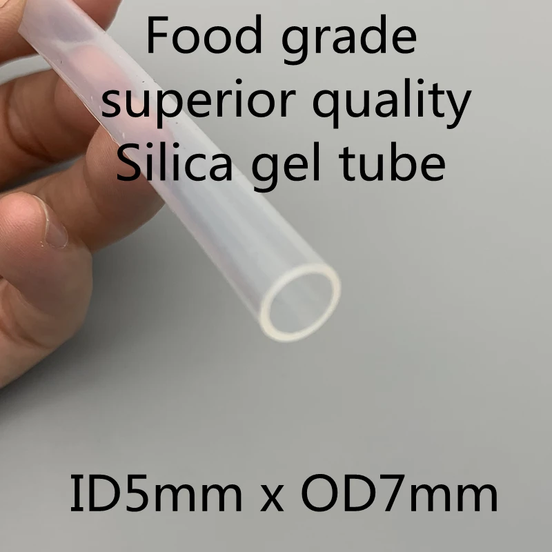 5x7  Silicone Tubing ID 5mm OD 7mm Food Grade Flexible Drink Tubing Pipe Temperature Resistance Nontoxic Transparent 15x20 silicone tubing id 15mm od 20mm food grade flexible drink tubing pipe temperature resistance nontoxic transparent