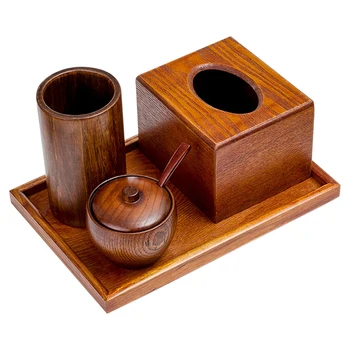 

Storage Box Set Tissue Box Salt Seasoning Box Chopsticks Rest Japanese Drainer Holder Organizer