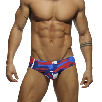 

Sexy Men's Camouflage Briefs New Fashion Male Charming Low-rise Patchwork Color Beach Bodybuilding Drawstring Men Underwear
