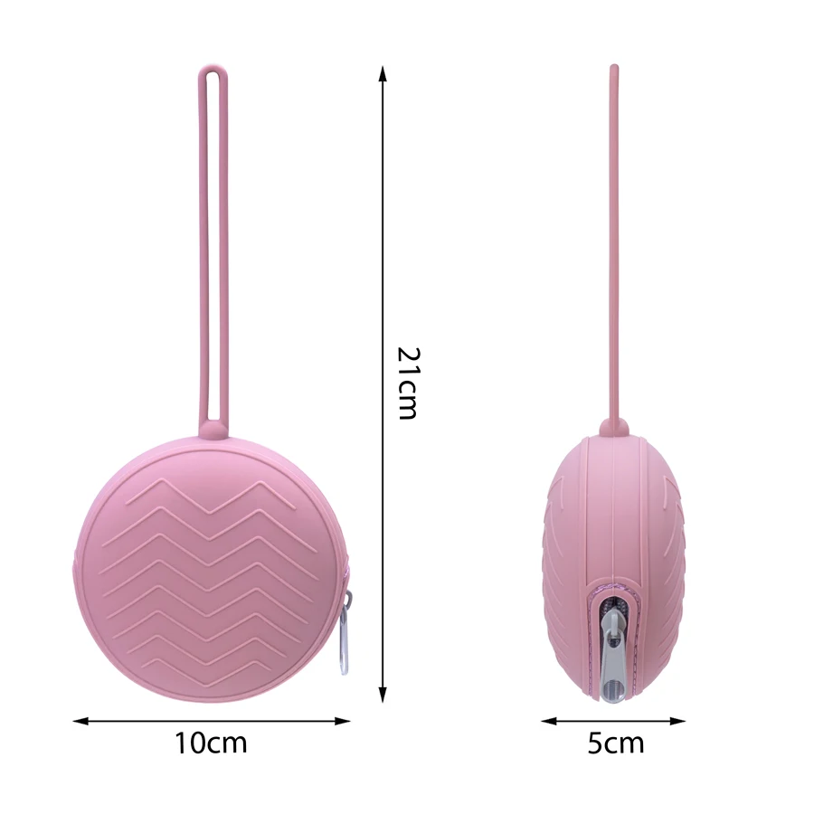Silicone Storage Box Travel Bag Baby Pacifier Storage Box Travel Portable Wave Pattern Lipstick Bag Food-Grade Silicone