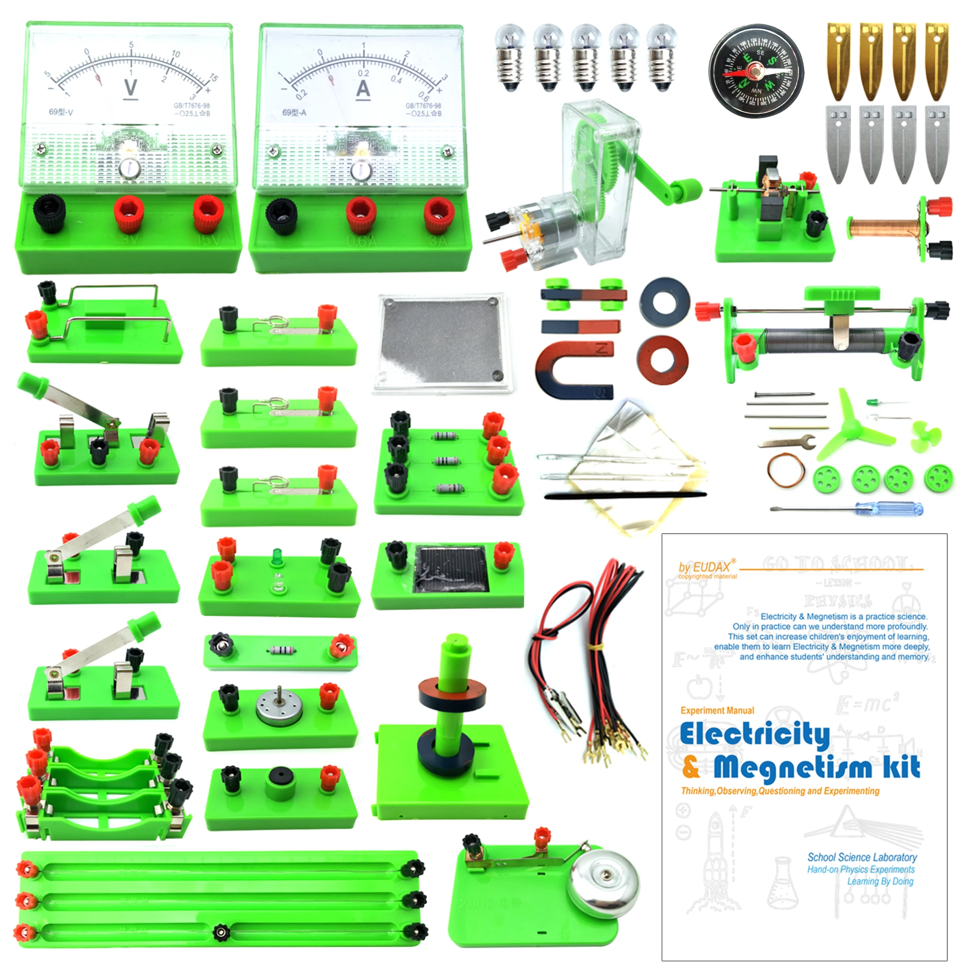 Eudax School Physics Labs Basic Electricity Discovery Circuit And Magnetism Experiment Kits For Junior Senior High School Aliexpress