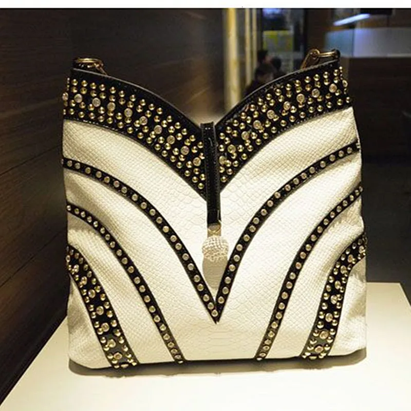 Diamond Women's Luxury Handbags Designer Leather Crossbody Shoulder Bag Rhinestone Large