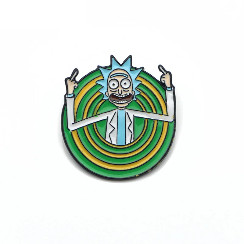K999 Популярные эмалированные Броши Rick And marty на булавке для женщин и мужчин, значок на лацкане, металлический значок на воротнике, ювелирные изделия, подарки, 1 шт
