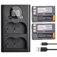 2 Pc 1900Mah EN-EL3e En EL3e Camera Batterij & Led Charger Met Type C Poort Voor Nikon D50 D70 d80 D90 D100 D200 D300 D300S D700.
