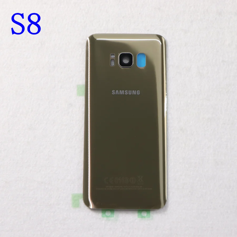 Samsung задняя Батарея Крышка для samsung Galaxy S8 G950 SM-G950F G950FD S8 плюс S8+ G955 SM-G955F G955FD сзади Стекло чехол - Цвет: S8 Gold