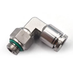 PL G Thread 304 Stainless Steel Joint Pneumatic Quick Coupling Elbow Male Thread 1/8