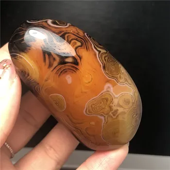 

Natural Colorful Sardonyx Palm Stone Agate Stone Irregular Smooth Polished Pebble Reiki Healing Chakra Stone