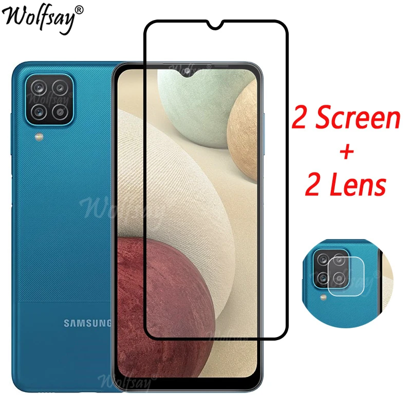 Che Phủ Toàn Bộ Kính Cường Lực Dành Cho Samsung Galaxy Samsung Galaxy A12 Bảo Vệ Màn Hình Trong Cho Samsung A12 A22 A52 M12 Kính Camera Cho Samsung a12 Kính mobile screen guard