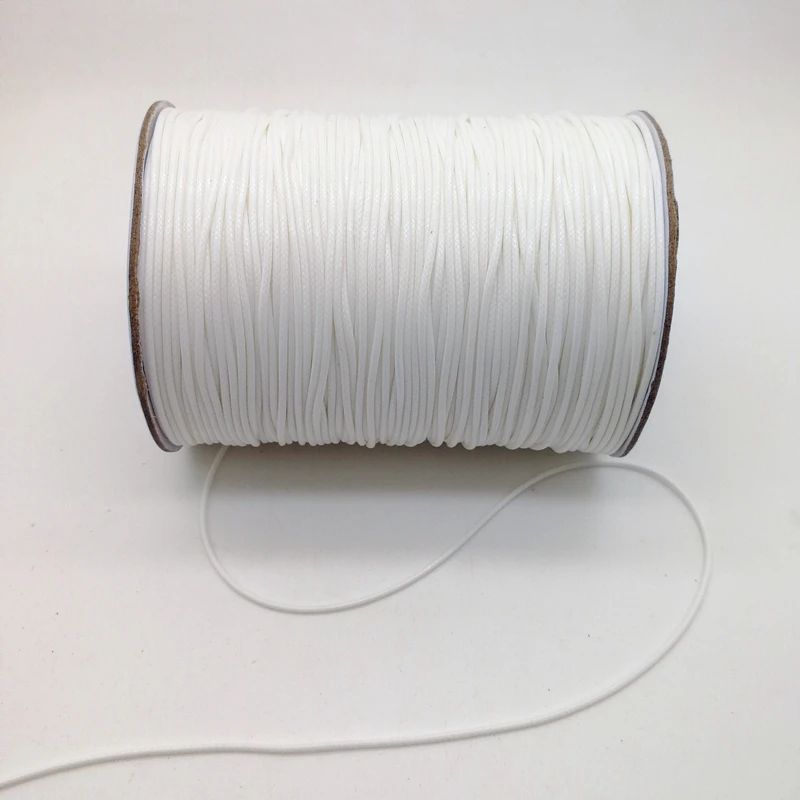 0.5/ 0.8/ 1.0/ 1.5/2,0mm Weiß Gewachste Schnur Gewachst Gewinde String Strap Halskette Seil Perle für Armband DIY