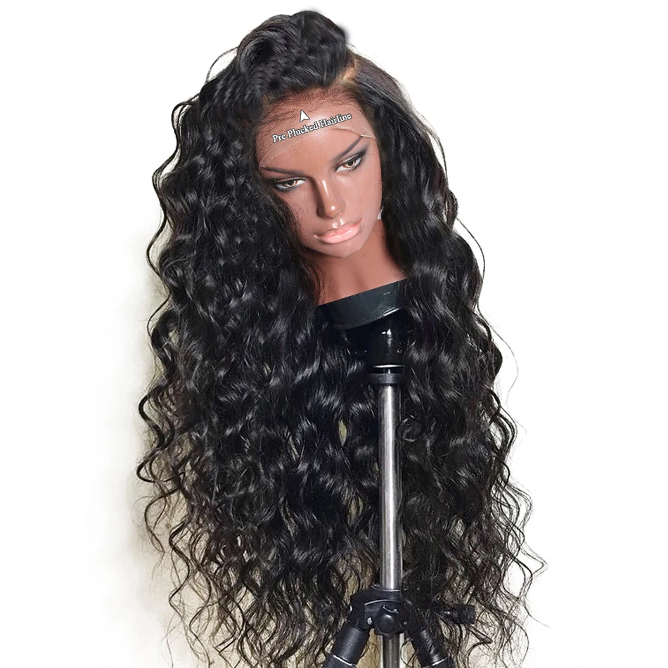 

LUFFYHAIR 150% Density Remy Brazilian Water Wave Lace Front Human Hair Wigs Glueless Pre Plucked With Baby Hair Bleached Knots