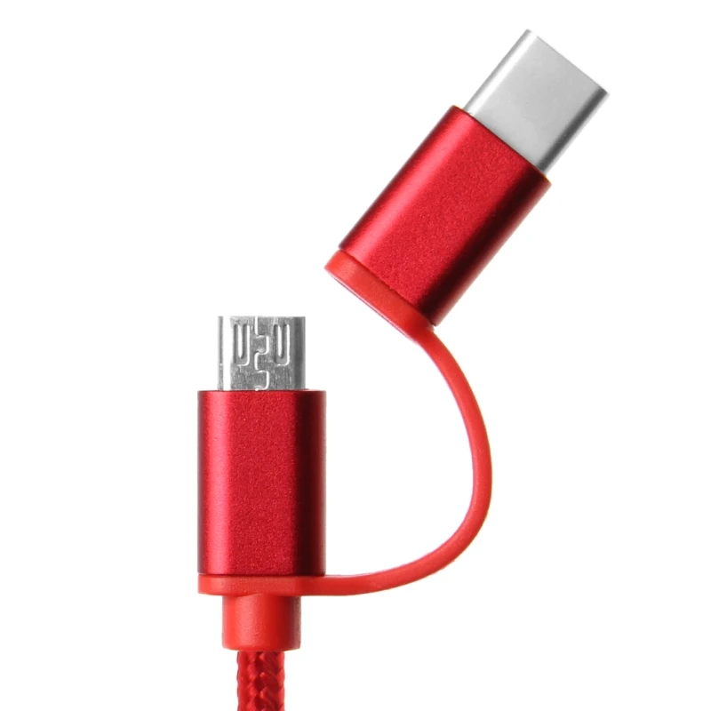 2в1 USB 2,0 папа-USB 3,1 type C Micro USB плетеный кабель для быстрой зарядки