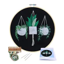 Diy impresso bordado pano + placa de rosca + agulha bordado especial + conjunto de desenho de alta definição