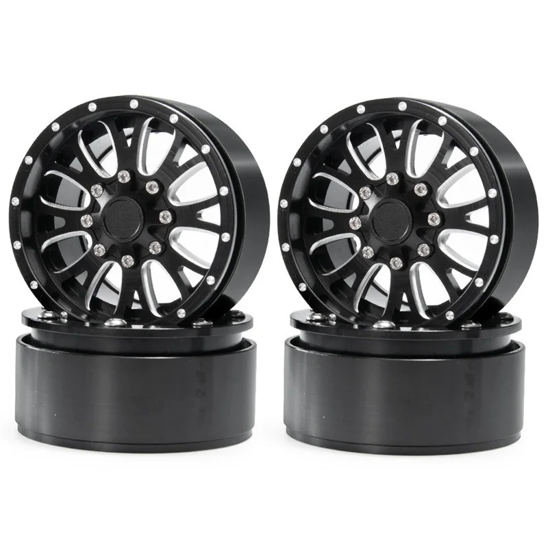 

Hot-4Pcs 2.2 Inch Metal Beadlock Wheels Rims for 1/10 Axial Wraith TRX4 KM2 SCX10 90046 RC Car Crawler