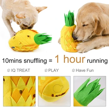 

Pet Dog Hidden Food Snuffle Mat Slow Feeding Bowl Pineapple Sniffing Training 37MF