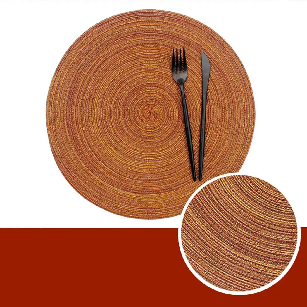 Braided Cotton Thick Large Drink Coasters Home Patchwork Absorbent Heat Resistant Round Table Mat