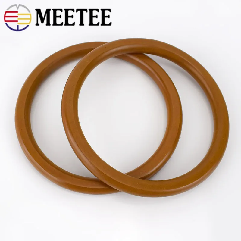 Meetee 14 СМ Круглая однотонная ручка держатель для кошелька деревянное кольцо