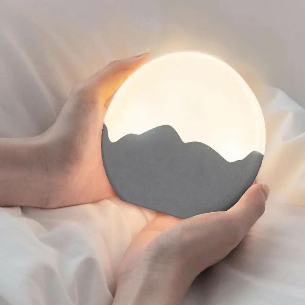

New Cute 3D Lighting Round Full Moon Lamp Light Printed Dimmable Cool White Warm Yellow