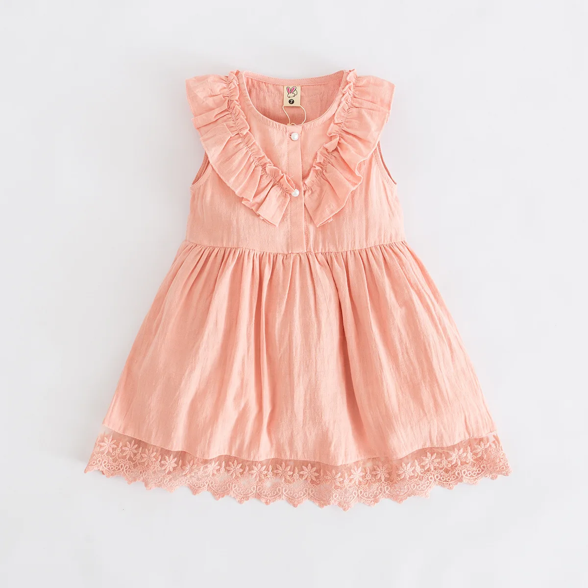 Кружевное платье принцессы для девочек 2 - 8 лет летнее одежда маленьких хлопковое