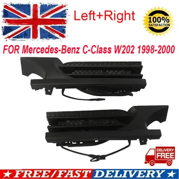 

MagicKit Pair For Mercedes C Class W202 1998-2000 Front Bumper Tow Eye Cover Grill Insert