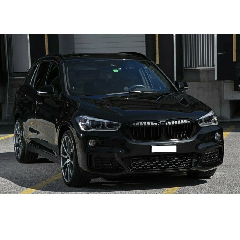 Черный глянец передний бампер почек гриль решетки для BMW X1 F48 F49- 51117383363 51117383364