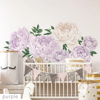 

55*220cm Removable Peony Flower DIY PVC Wall Sticker Home Decal Mural Room Decor Wall Stickers Wallsticker
