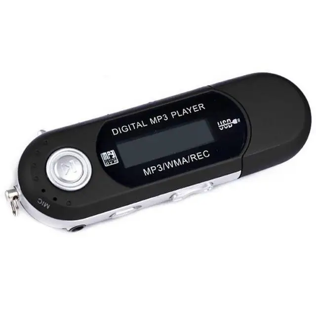 MP3 TF карта плеер USB MP3 музыкальный плеер флеш-карта памяти ЖК-Карта памяти Мини Спортивный MP3 музыкальный плеер с fm-радио и наушниками - Цвет: Черный