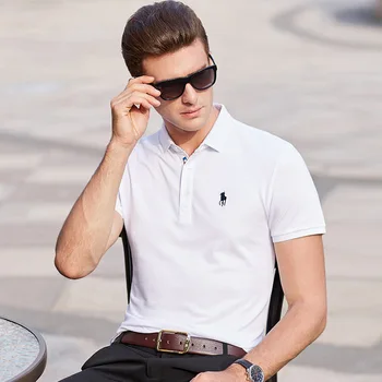 

Summer 2020 Men's T-shirt Cotton Men's Short Sleeve T-shirt Polo Ralph Shirt Business Middle-aged Men's Top Tees 9921