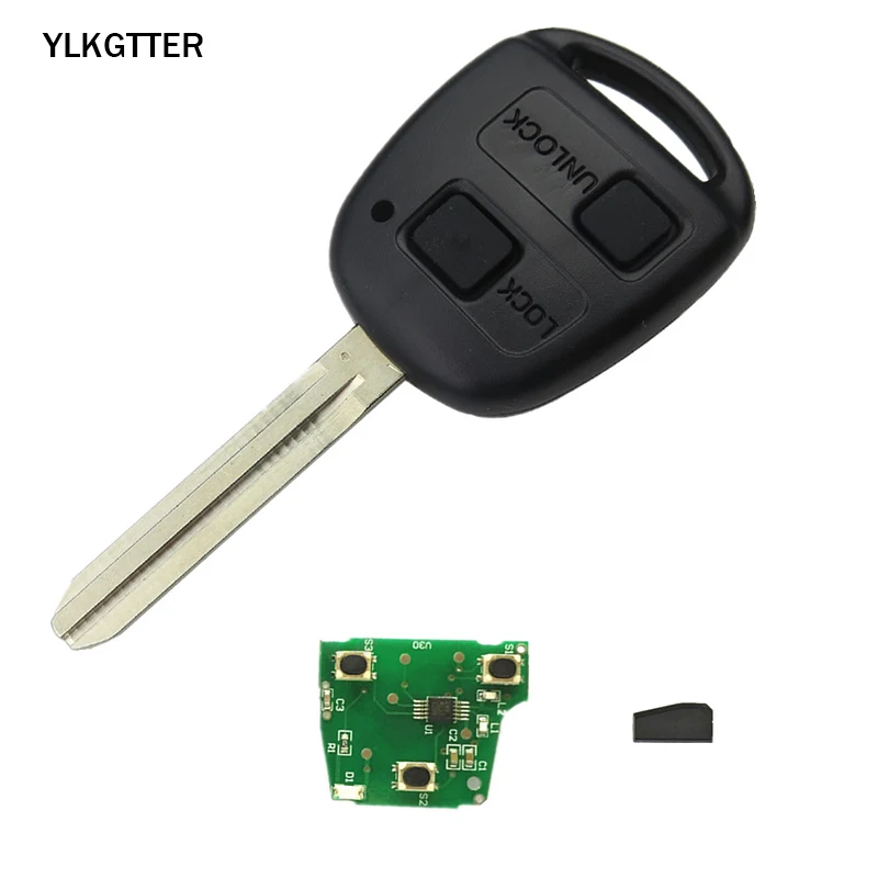 YLKGTTER, 2 кнопки, 315 МГц, Частотный Автомобильный ключ для toyota camry prado corolla, автомобильный чип 4D67, высокое качество, дистанционный Автомобильный ключ с лезвием