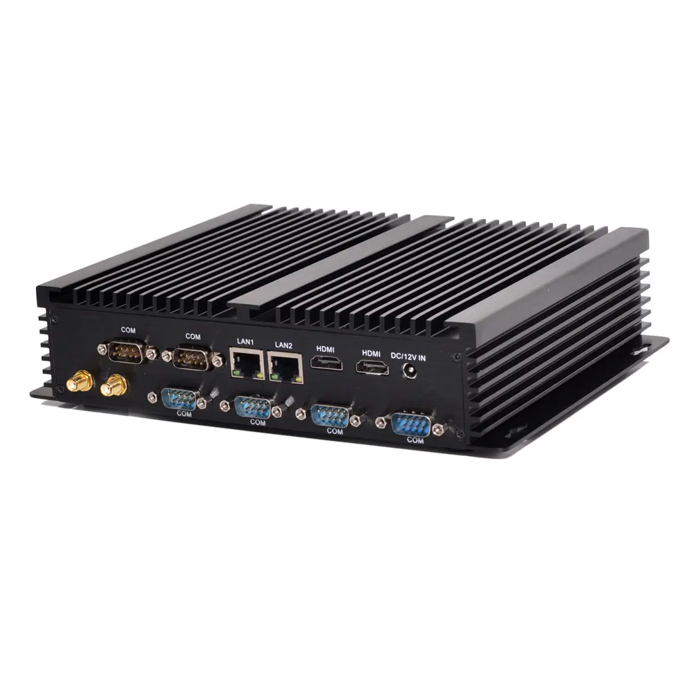 Процессор EGlobal Fanless промышленный Мини ПК Celeron 2955U i7 5550U Мини ПК i3 I5 Win10 Мини ПК 2 LAN 2 HD-MI 6 COM