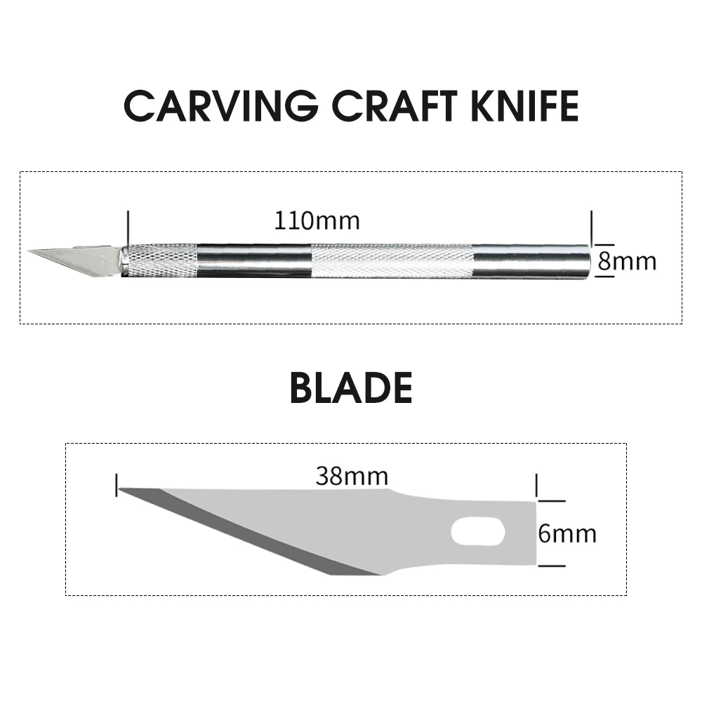 

Non-Slip Metal Scalpel Knife Tools Kit Cutter Engraving Craft Knives + 40pcs Blades Mobile Phone PCB DIY Repair Hand Tools