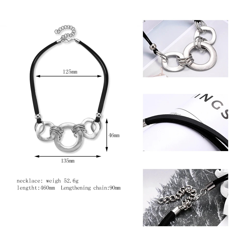 Совпадающие ожерелья и кулоны женские/массивные/кожаные/серебряные/Винтажные/ожерелья-чокер для женщин украшение шеи чокер LG545