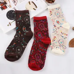 Лидер продаж, 1 пара, женские хлопковые носки теплые носки осень-зима с принтом милые дышащие женские носки Kawaii, рождественские подарки