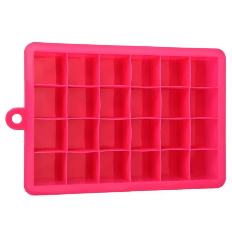 24 Grid Red Силиконовые формы для льда квадратной формы, поднос для Фруктового мороженого для вина, кухни, бара, аксессуары для питья, 15/24 - Цвет: 24 Grid Red