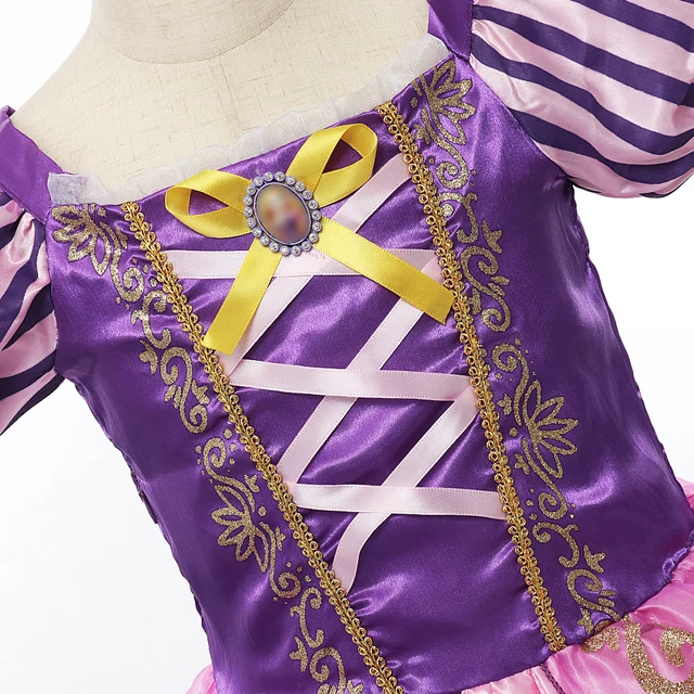 Disney-vestido de princesa Rapunzel para niñas, disfraz de Sofía, ropa de fiesta de Navidad, 2-8 años 4