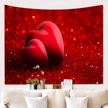 

Fashion Printed Carpets Love Heart Wall Hanging Tapestry Home Decor Blanke Tablecloth Drop Shipping