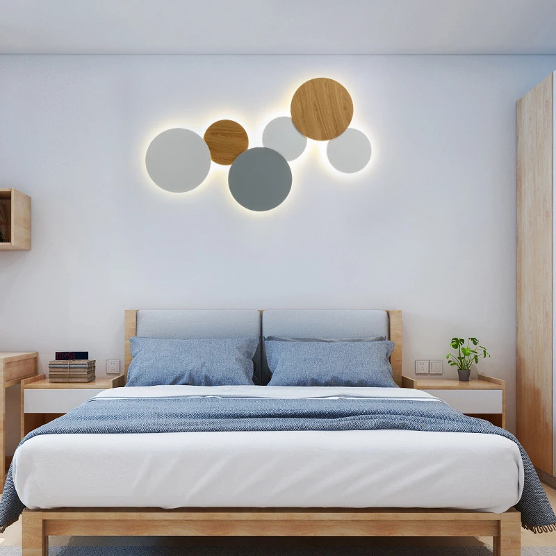 Nordic Combination Moon Led Wall Lamp Bedroom Black/White Metal Led Wall Lights Living Room Corridor Led Wall Light Fixture