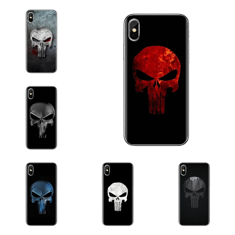 For Samsung Galaxy J1 J2 J3 J4 J5 J6 J7 J8 Plus 2018 Prime 2015 2016 2017 comic The Punisher Skull Metal Soft Transparent Covers |