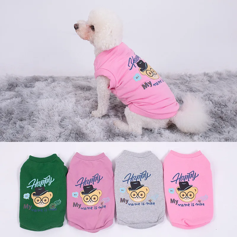 Pet Dogs Cotton Sweatshirts Small Puppy Vest Apparel Printed Costumes Clothes 
