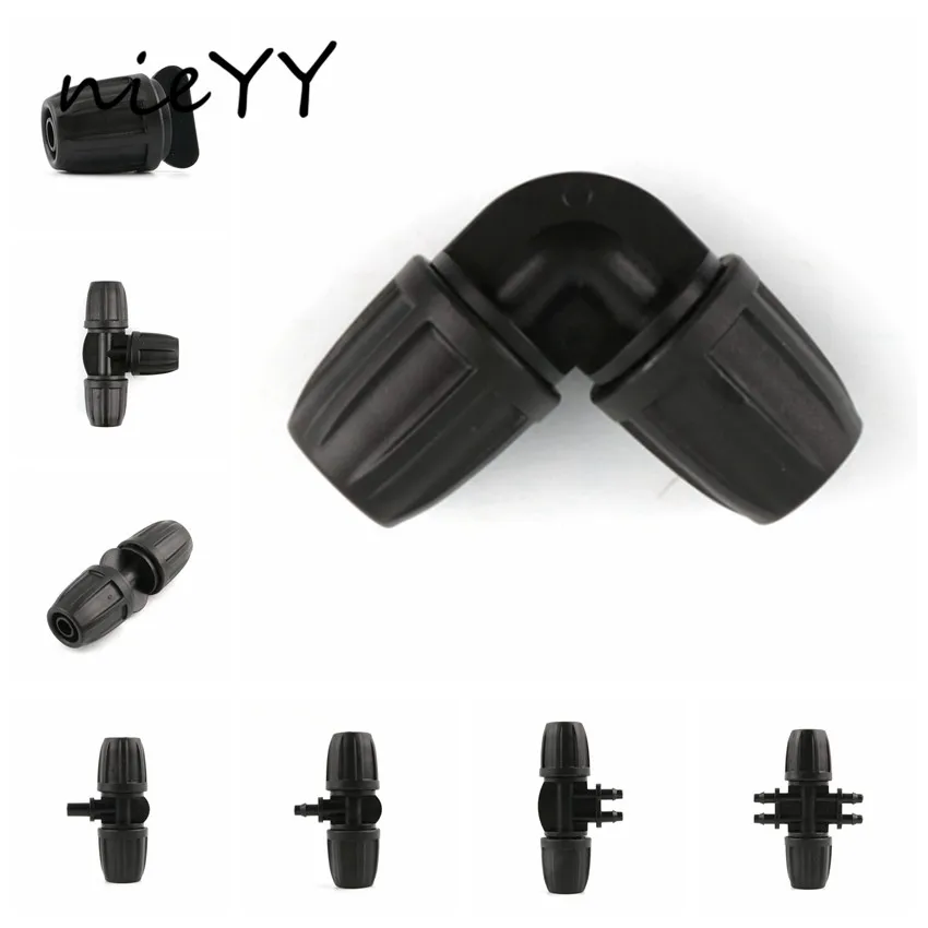 

5pcs 4/7 8/11 9/12mm 6mm Garden Hose Connector Drip Irrigation Pipe Connector Gardening Flower Watering Lock Nut Joint Fittings