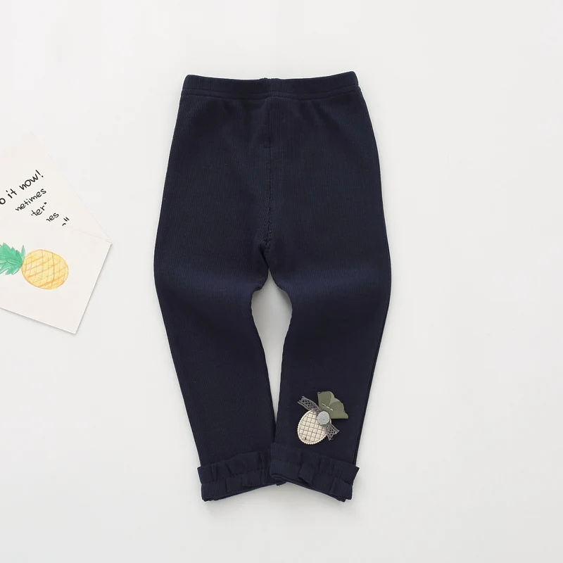 От 0 до 24 месяцев, штаны для новорожденных и маленьких девочек осенне-зимние хлопковые трикотажные детские штаны, леггинсы, брюки для малышей - Цвет: navy