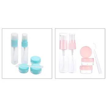 

6Pcs Plastic Travel Bottle Set Portable Cosmetic Spray Empty Dispenser Cream Box 667D