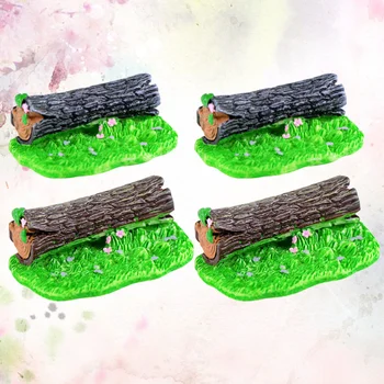 

4pcs Miniature Moss Micro Landscape Bonsai Succulent Plants Craft Decor Mini House Decoration (Random Color)